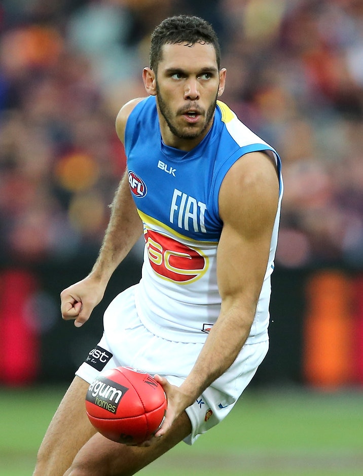 AFL 2015 Rd 17 - Adelaide v Gold Coast ADELAIDE, AUSTRALIA - JULY 25: Harley Bennell of the Suns in action during the 2015 AFL round 17 match between the Adelaide Crows and the Gold Coast Suns at Adelaide Oval, Adelaide, Australia on July 25, 2015. (Photo by James Elsby/AFL Media)